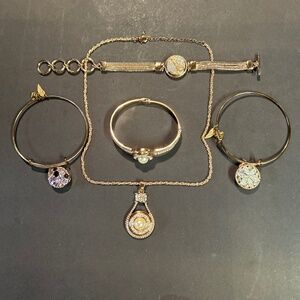 Copper colored bracelets and necklace